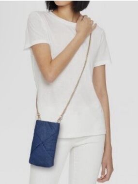 A New Day Denim Quilted Chain Crossbody, NWT